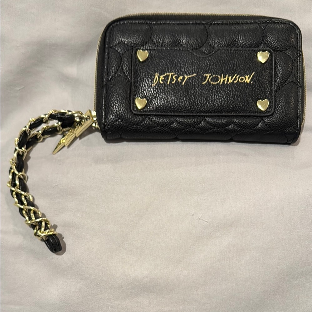 Betsey Johnson Black Wristlet Wallet